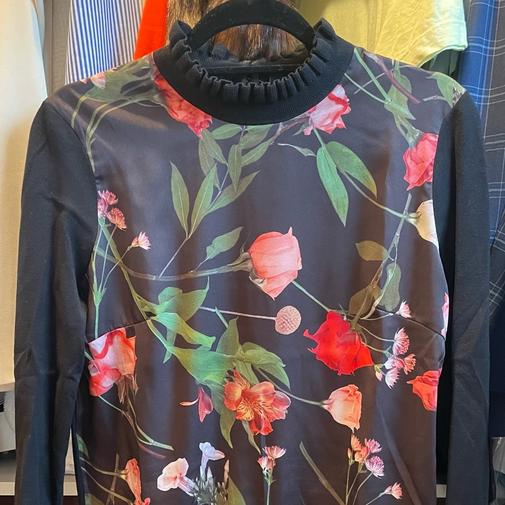 Ted Baker Frasiee Woven Front Printed Sweater